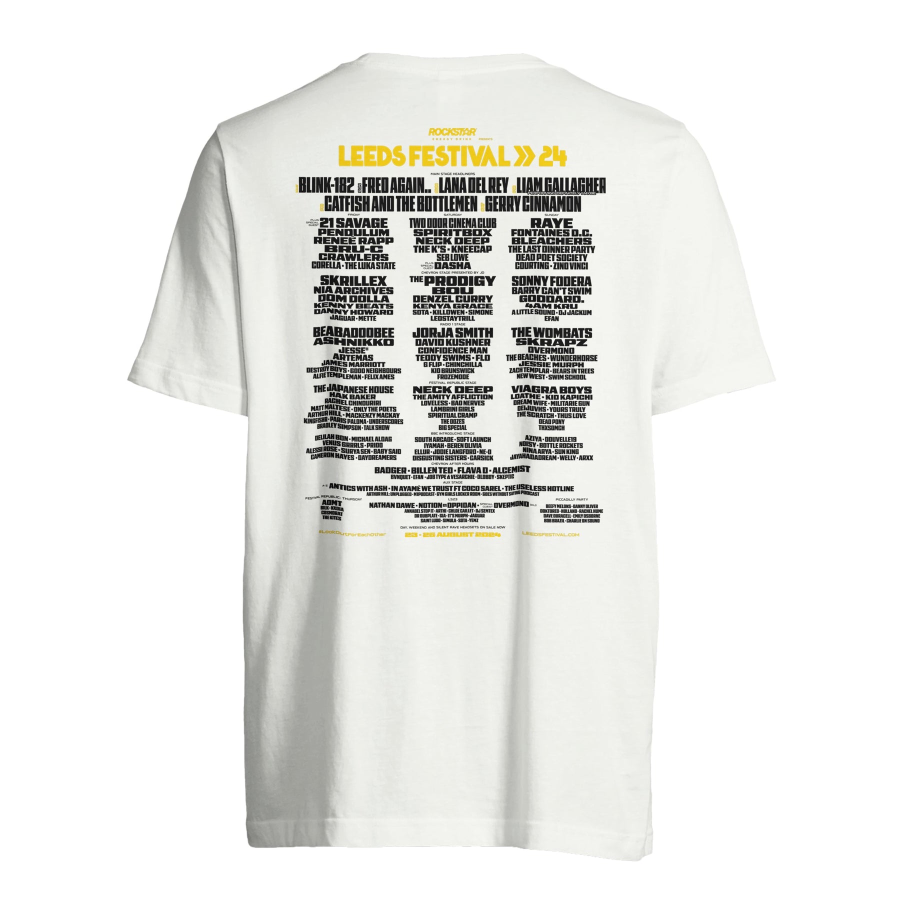 Leeds 2024 Line Up TShirt Reading & Leeds Festival